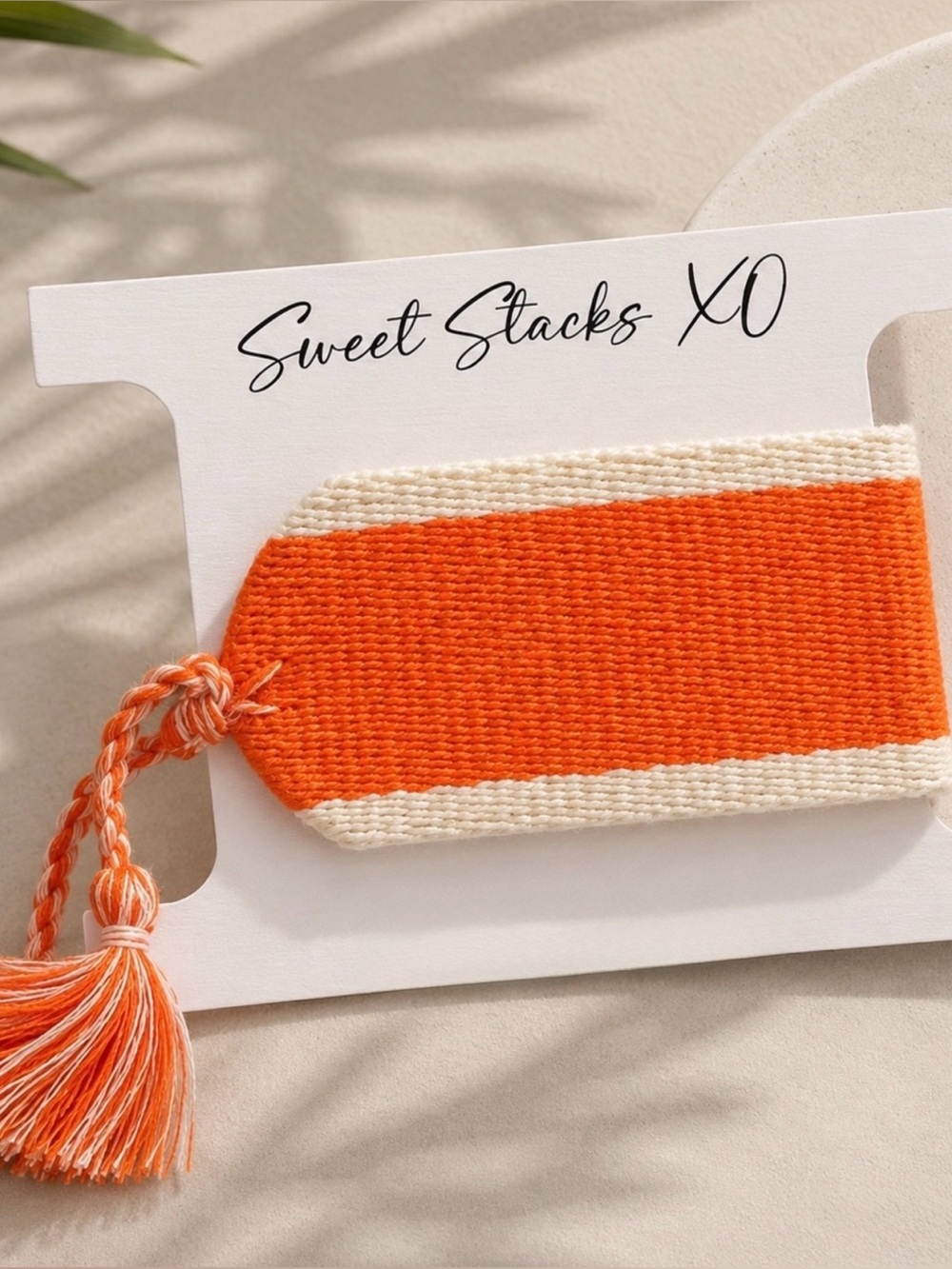 Orange and Cream Tassel Bracelet